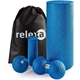 relexa Faszien-Starter-Set, blau, 4tlg. Ganzkörper-Massageset