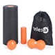 relexa Faszien-Starter-Set, schwarz / orange - orange, 4tlg. Ganzkörper-Massageset